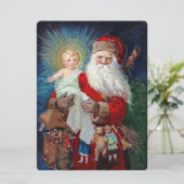Cartes Pour Fêtes Annuelles Le père noël avec l'enfant du Christ (Debout devant)