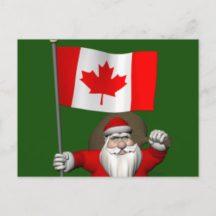 Cartes Pour Fêtes Annuelles Le Père Noël Avec L'Ensigne Du Canada