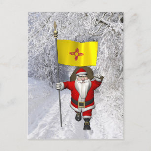 Cartes Pour Fêtes Annuelles Le Père Noël Avec L'Ensigne Du Nouveau Mexique