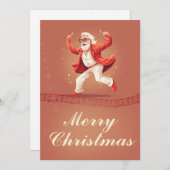 Cartes Pour Fêtes Annuelles Le Père Noël dancing (Devant / Derrière)