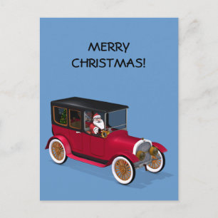 Cartes Pour Fêtes Annuelles Le Père Noël Dans La Barre Chaude