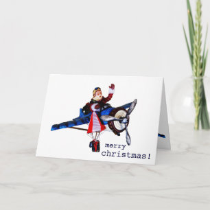 Cartes Pour Fêtes Annuelles Le Père Noël dans l'avion