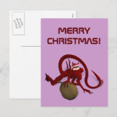 Cartes Pour Fêtes Annuelles Le Père Noël De L'Espace Extérieur (Devant / Derrière)