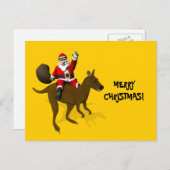Cartes Pour Fêtes Annuelles Le Père Noël En Route Sur Kangaroo (Devant / Derrière)