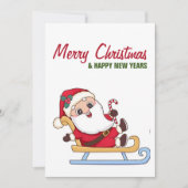 Cartes Pour Fêtes Annuelles Le Père Noël en sleigh (Devant)