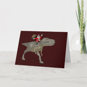 Cartes Pour Fêtes Annuelles Le Père Noël En Train De Circuler Sur Trex