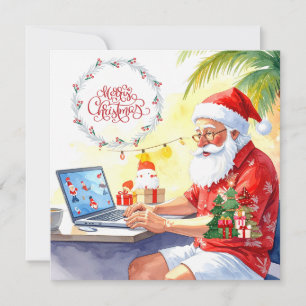 Cartes Pour Fêtes Annuelles Le Père Noël est en ligne pour les fêtes de Noël