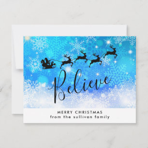 Cartes Pour Fêtes Annuelles Le Père Noël et son renne volant - Croyez