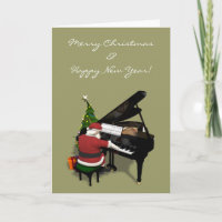 Le père noël jouant le piano