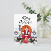 Cartes Pour Fêtes Annuelles Le Père Noël joue avec Noël (Debout devant)