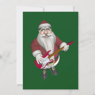 Cartes Pour Fêtes Annuelles Le Père Noël joue de la guitare électrique