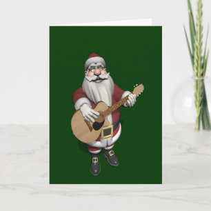 Cartes Pour Fêtes Annuelles Le Père Noël joue des chansons de Noël