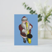 Cartes Pour Fêtes Annuelles Le Père Noël joue du saxophone (Debout devant)