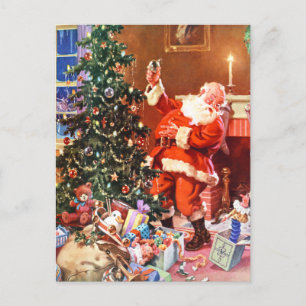 Cartes Pour Fêtes Annuelles Le Père Noël la nuit avant Noël
