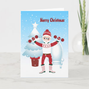 Cartes Pour Fêtes Annuelles Le père noël obtient l'ajustement pour Noël