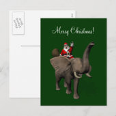 Cartes Pour Fêtes Annuelles Le Père Noël Se Rend Sur Elephant (Devant / Derrière)