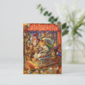 Cartes Pour Fêtes Annuelles Le Père Noël vintage (Debout devant)