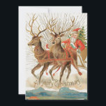 Cartes Pour Fêtes Annuelles Le Père Noël vintage Sleigh Et Reindeer Vol<br><div class="desc">Carte de Noël religieuse vintage Père Noël avec ses rennes et son traîneau. Une scène de neige rétro vintage et des salutations de Noël à l'ancienne de Claus lui-même pendant qu'il vole la veille de Noël.Pour les cartes de fin de année de Noël d'accorder à votre famille et vos amis...</div>