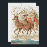 Cartes Pour Fêtes Annuelles Le Père Noël vintage Sleigh Et Reindeer Vol<br><div class="desc">Carte de Noël religieuse vintage Père Noël avec ses rennes et son traîneau. Une scène de neige rétro vintage et des salutations de Noël à l'ancienne de Claus lui-même pendant qu'il vole la veille de Noël.Pour les cartes de fin de année de Noël d'accorder à votre famille et vos amis...</div>
