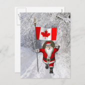 Cartes Pour Fêtes Annuelles Le Père Noël visite le Canada (Devant / Derrière)