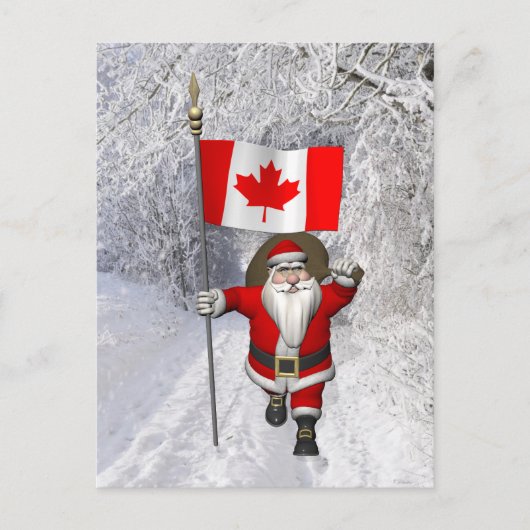 Cartes Pour Fêtes Annuelles Le Père Noël visite le Canada (Devant)
