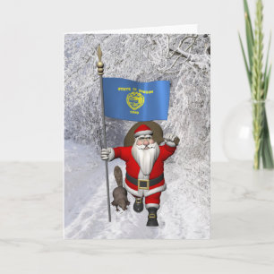 Cartes Pour Fêtes Annuelles Le Père Noël Visite L'État Beaver