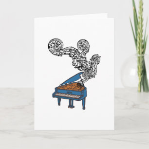 Cartes Pour Fêtes Annuelles Le piano verrouille le cadeau d'art - clés de