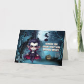 Cartes Pour Fêtes Annuelles Le plaisir d'Halloween d'un vampire (Devant)