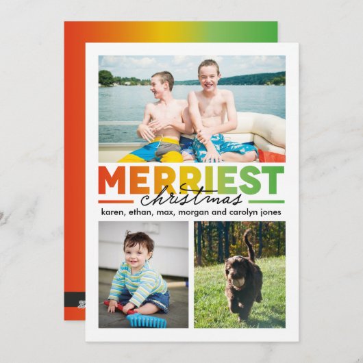 Cartes Pour Fêtes Annuelles Le plus Joyeux Noël x multi 3 (Devant / Derrière)