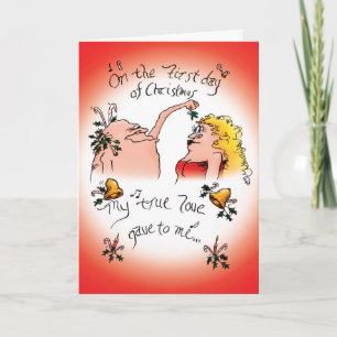 Cartes Pour Fêtes Annuelles Le premier jour de Noël, j'ai eu l'oiseau