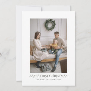 Cartes Pour Fêtes Annuelles Le premier Noël de bébé Photo de famille moderne