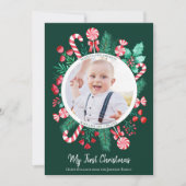 Cartes Pour Fêtes Annuelles Le premier Noël de bébé Souvenir Aquarelle (Devant)