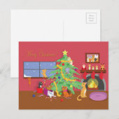 Cartes Pour Fêtes Annuelles Le Premier Noël des chatons (Devant / Derrière)