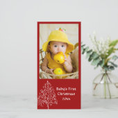 Cartes Pour Fêtes Annuelles Le premier rouge de Noël du bébé (Debout devant)