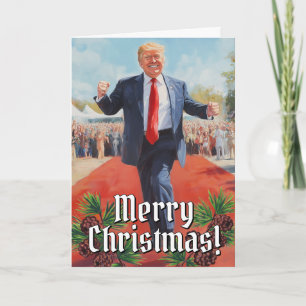 Cartes Pour Fêtes Annuelles Le président Donald Trump danse drôle Noël 2024