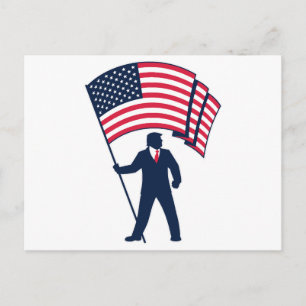 Cartes Pour Fêtes Annuelles Le président Trump portant le drapeau des États-Un