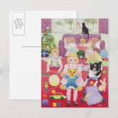 Cartes Pour Fêtes Annuelles Le pyjama de Noël de Teddy (Devant / Derrière)