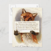 Cartes Pour Fêtes Annuelles Le renard de Noël (Devant / Derrière)