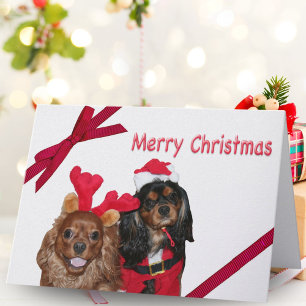 Cartes Pour Fêtes Annuelles Le Roi cavalier Charles Red Ribbon de Joyeux Noël