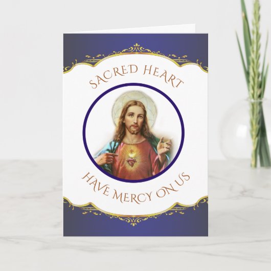 Cartes Pour Fêtes Annuelles Le Sacré Coeur de Jésus (Devant)