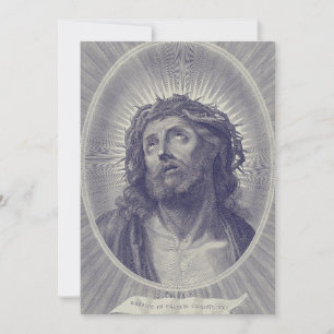 Cartes Pour Fêtes Annuelles Le Saint Visage de Jésus avec Couronne d'Épines Ar