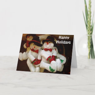 CARTES POUR FÊTES ANNUELLES LE SNOW HAS TOMBE SUR LE LET THE FUN BEGIN