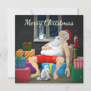 Cartes Pour Fêtes Annuelles Le temps du café de Père Noël