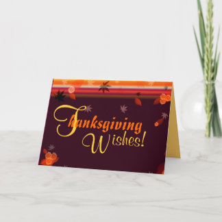 Cartes Pour Fêtes Annuelles Le thanksgiving souhaite (le blanc à l'intérieur)