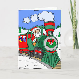 Cartes Pour Fêtes Annuelles Le train de Père Noël