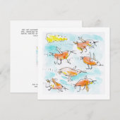 Cartes Pour Fêtes Annuelles Le troupeau des petits oiseaux (Devant / Derrière)