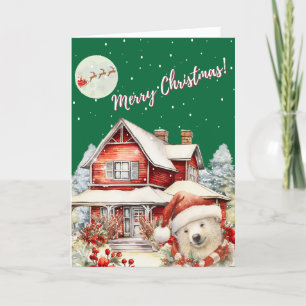 Cartes Pour Fêtes Annuelles "Le vol nocturne du Père Noël"