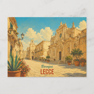 Cartes Pour Fêtes Annuelles Lecce vintage Italie - Art de voyage baroque des P