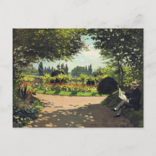 Cartes Pour Fêtes Annuelles Lecture dans le jardin, Monet célèbre peinture