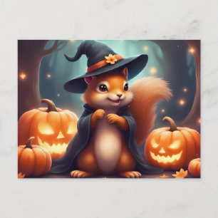 Cartes Pour Fêtes Annuelles L'écureuil d'Halloween et Jack O'Lantern